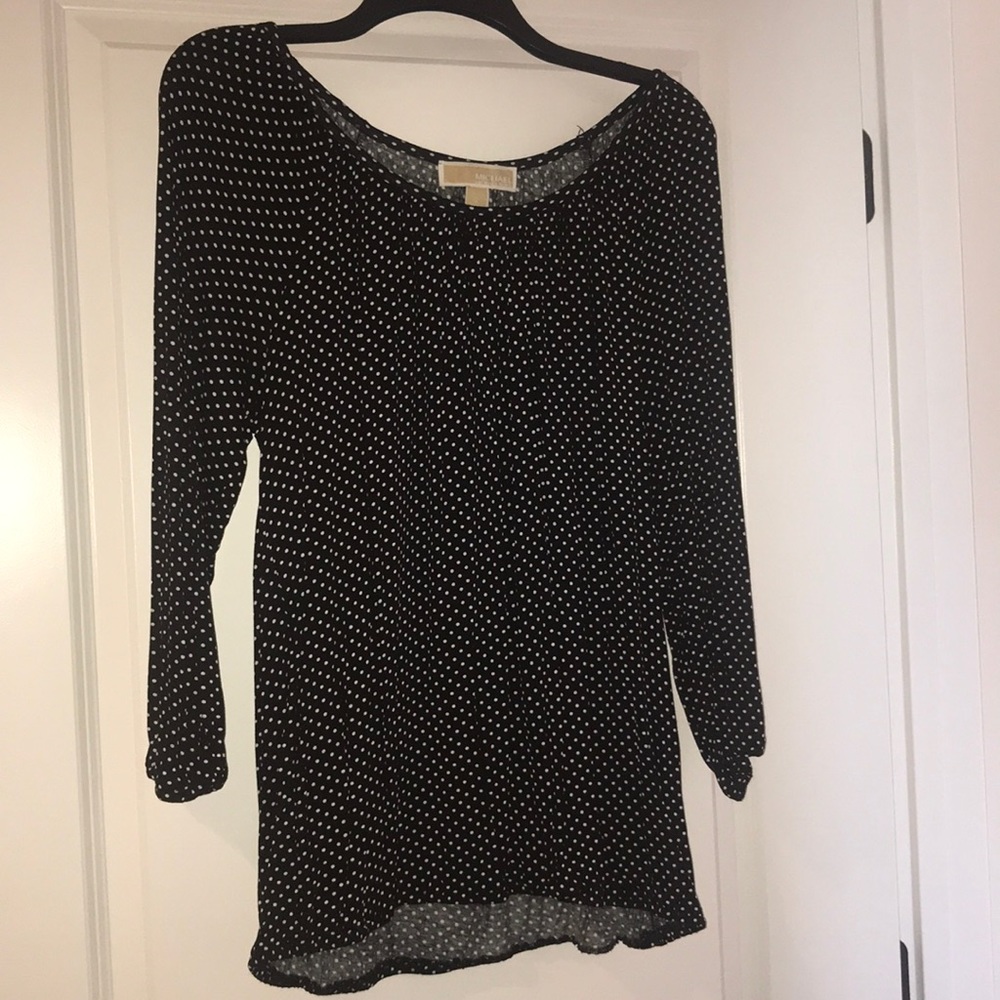 Michael Kors Black shirt with white polka dots